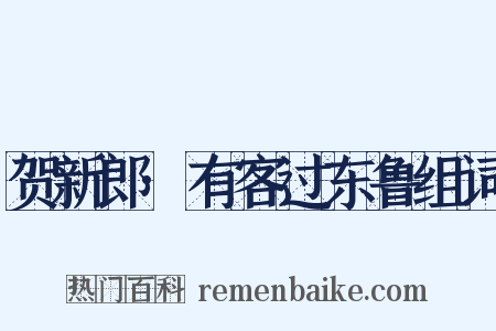 贺新郎·有客过东鲁组词是什么意思的图片